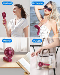 WhirlGo:  Handheld Fan, Portable Fan, 5000mAh Rechargeable Battery, 6 Speed Wind, LED Display, Personal Mini Travel Fan with Backup Power, Hand Held Fan USB Foldable Electric Fan for Women Girl